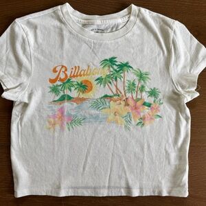 Billabong White Island Print Crop Top